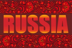 Флаг Russia с русским орнаментом  фото