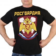 Черная мужская футболка с принтом «Росгвардия»  фото