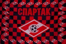 Флаг ФК Спартак черная клетка  фото