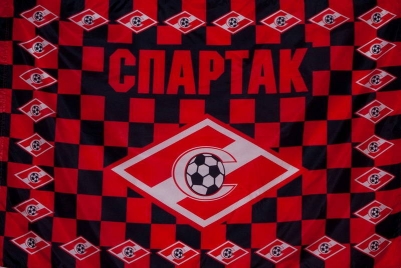 Флаг "ФК Спартак" черная клетка