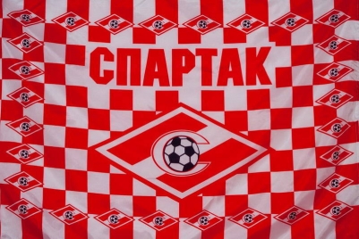 Флаг "ФК Спартак" белая клетка